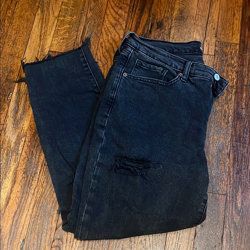 Old Navy Black Distressed Jeans